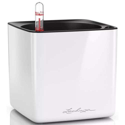 cumpără Ghiveci pentru flori Lechuza Cube Glossy 16, White în Chișinău 