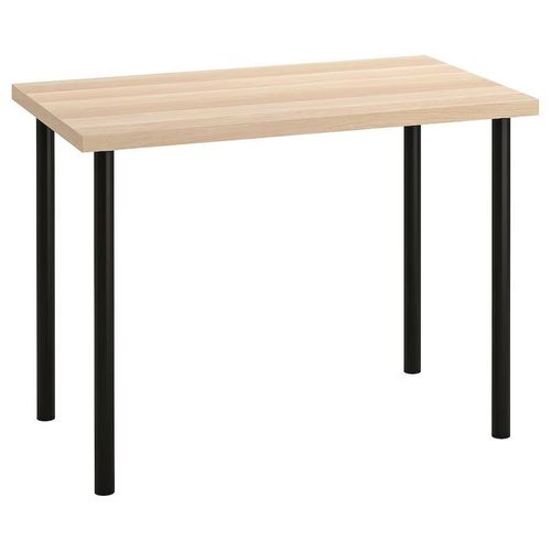 купить Офисный стол Ikea Linnmon/Adils 100x60 Bleached Oak/Black в Кишинёве 