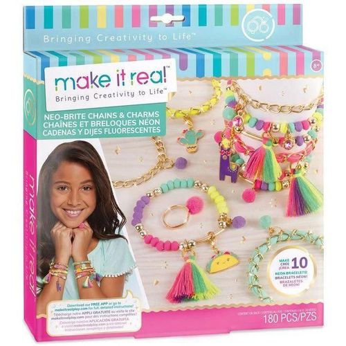 купить Набор для творчества Make it Real 1313 Neo-Brite Chains&Charms в Кишинёве 