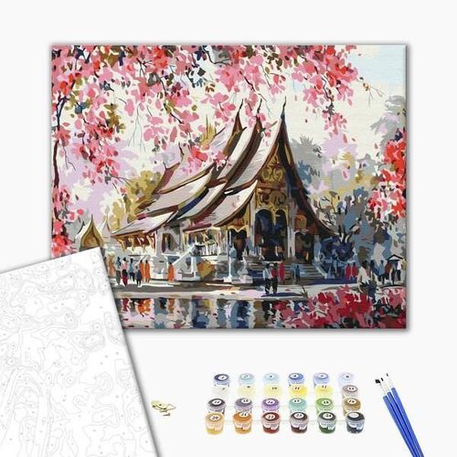 cumpără Tablou pe numere BrushMe BS3259 40x50cm (în cutie) Templu thailandez în Chișinău 