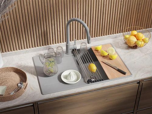 купить Мойка кухонная Primagran Copenhagen 780-50 Top Grey + accesorii 500x780 MKHKS в Кишинёве 