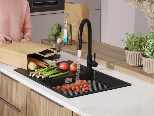 cumpără Chiuvetă bucătărie Primagran San Francisco 780-50 level Black metallic + accesorii 500x780 MHFKM în Chișinău 