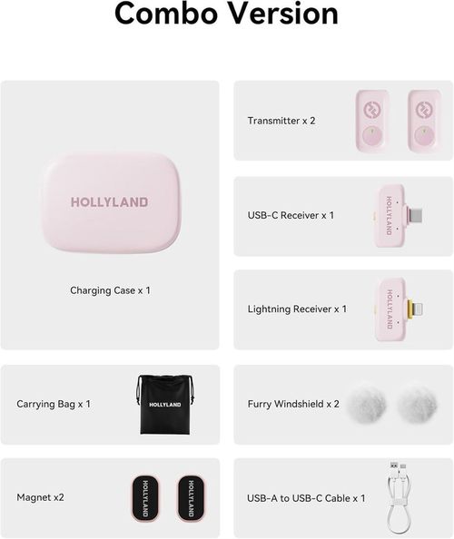 купить Микрофон Hollyland Lark A1 Combo (Cloud Pink) в Кишинёве 