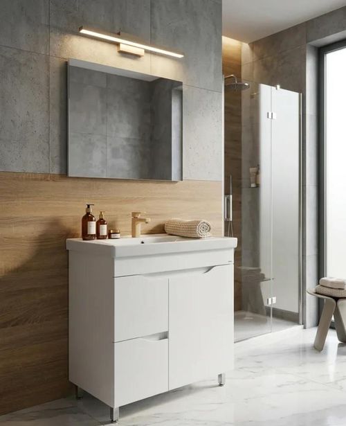 cumpără Dulap pentru lavoar Mashtab 11742 Print cu 2 sertare+usa 80cm Alb în Chișinău 