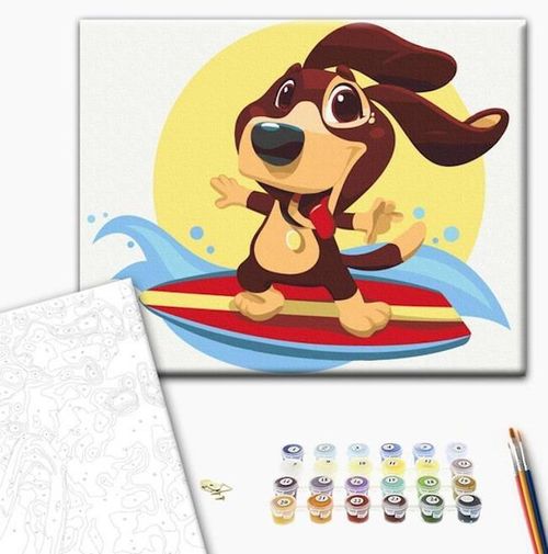 cumpără Tablou pe numere BrushMe KBS0114FC 30x40 сm (fără cutie) Surferul Leo în Chișinău 