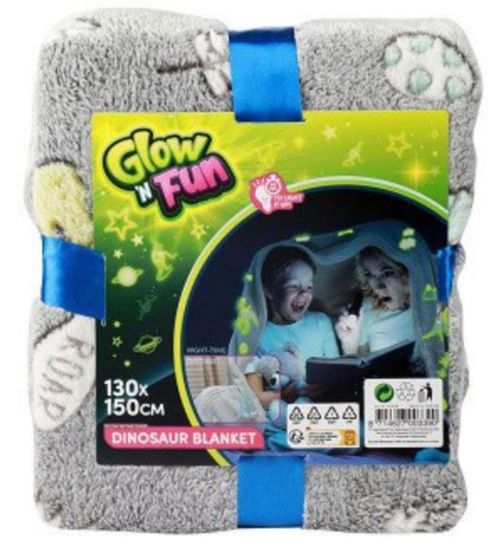 cumpără Lenjerie de pat pentru copii Toi-Toys 35562A Pătură pentru copii care luminează în întuneric, cu dinozauri în Chișinău 