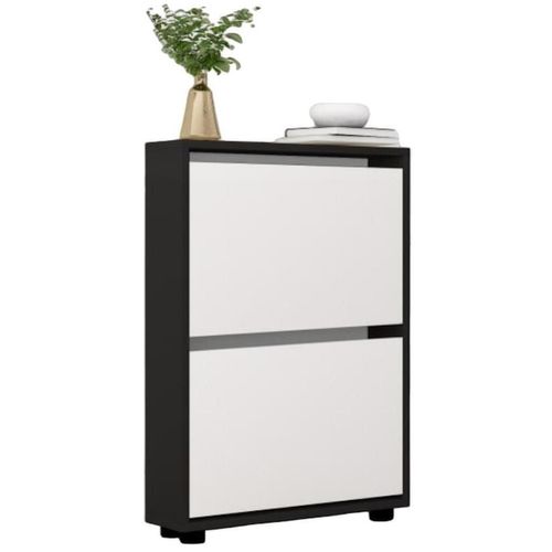 cumpără Raft pentru încălțăminte Mobildor-Lux Leo Slim 100x16x86H cm Anthracite/White în Chișinău 