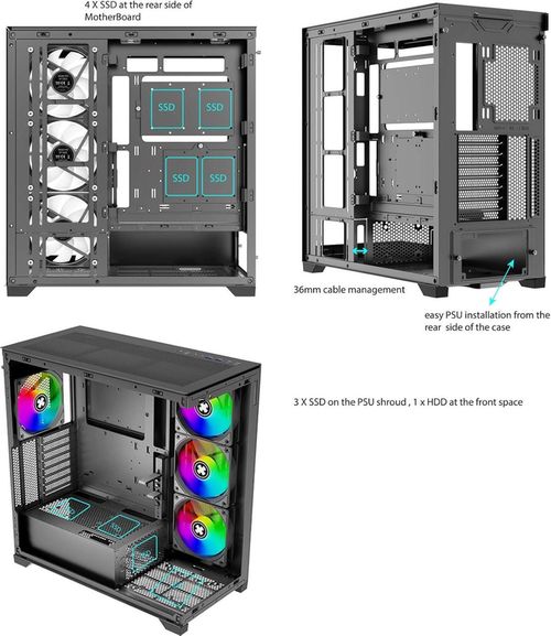 купить Корпус для ПК Xilence X818.ARGB Xilent Gleam, ATX Case, without PSU в Кишинёве 