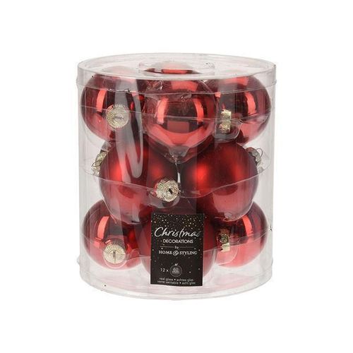 купить Новогодний декор Promstore 35968 Набор шаров стеклянных 12x60mm, цилиндр, красные в Кишинёве 