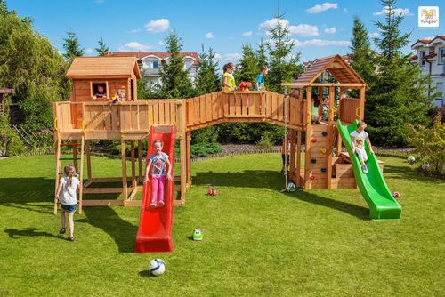 купить Детская площадка Fungoo Maxi Set JOYFUL CASTEL (My_Space_XL Fortress Toybox Rainbow) teak painted в Кишинёве 