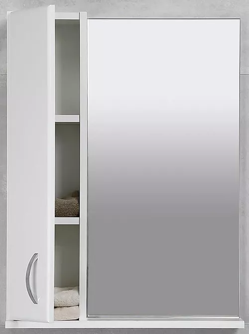 купить Зеркало для ванной Bayro Bris 550x750 левое белое в Кишинёве 