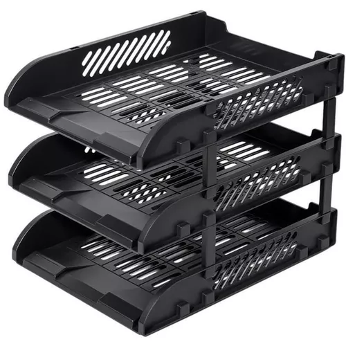 cumpără Suport pentru documente Deli DLE9213-BK Set 3 tavite suprapozabile, negru în Chișinău 