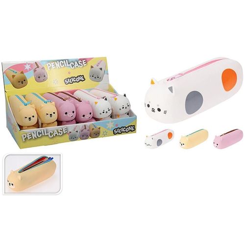 cumpără Penar școlar Promstore 56354 Penar silicon 18x5x5cm Pisica, Câine, Porc (în sort.) în Chișinău 