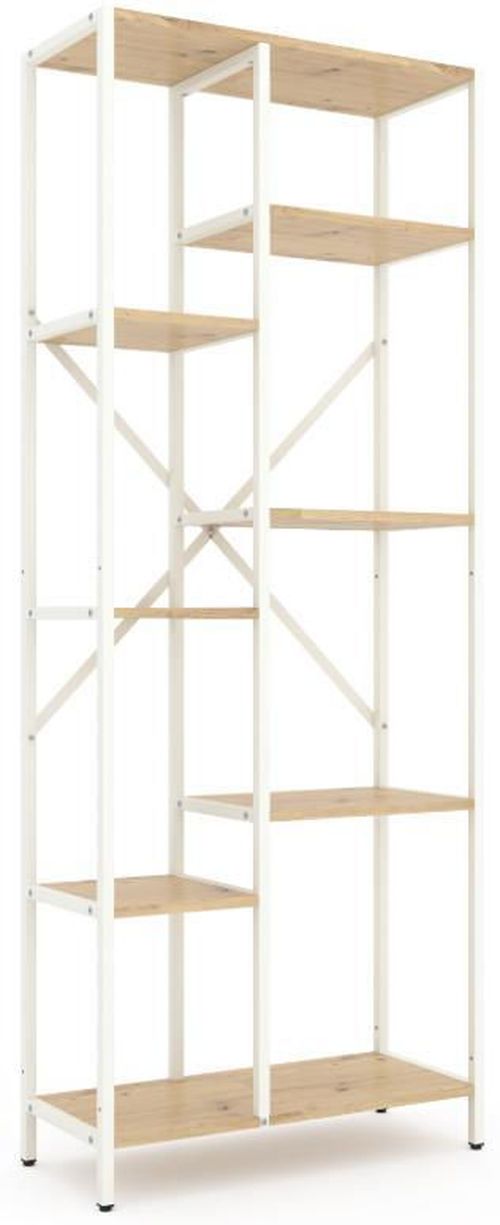 купить Cтеллаж складской Nex Home Raft metalic Loft Cascade 1780x700x300mm, 7 nivele, PAL, White / Oak Artisan в Кишинёве 