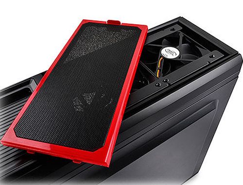 купить Case Middletower Deepcool KENDOMEN RD ATX Black no PSU, Side Tempered glass, 1xUSB3.0/2xUSB2.0/AudioHD x 1/Mic x 1, Pre-installed: Rear: 1x120mm fan; Front: 2x120mm RED LED fan; Top: 2x120mm fan (carcasa/корпус) в Кишинёве 