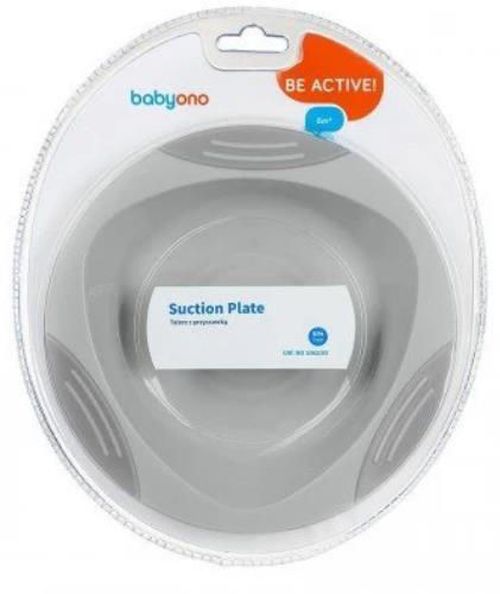 купить Посуда для кормления BabyOno 1062/03 Farfurie cu ventuza gri в Кишинёве 