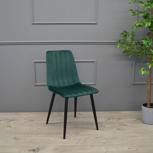 cumpără Scaun Deco DC-90P N57 Catifea Dark Green+Black Legs în Chișinău 