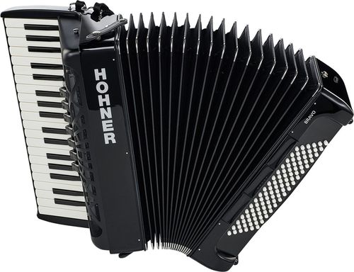 cumpără Pian digital Hohner Bravo III 96 silent key red Acordeon 96 Bass Negru (16732) în Chișinău 