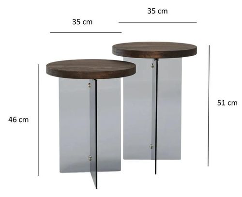 купить Журнальный столик Trendy Serenity 2, Nuc, Gri inchis, set в Кишинёве 