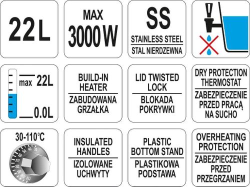 cumpără Termopot Yato YG-04324 22 L în Chișinău 