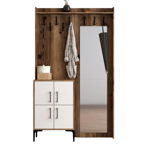 купить Мебель для прихожей Trendy Berlin BC, Nuc, Alb 120x200x35cm (GTR001353) в Кишинёве 