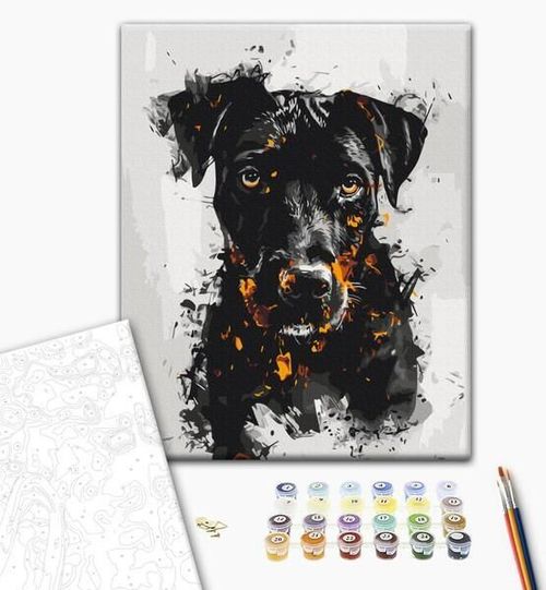 cumpără Tablou pe numere BrushMe BS53929 (în cutie) Câinele de foc în Chișinău 