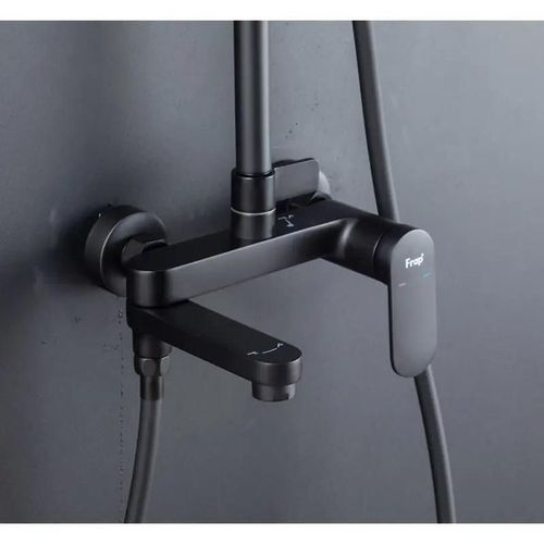 cumpără Panou de duș Frap F 2485-6 NEGRU cu bara dus Alama în Chișinău 