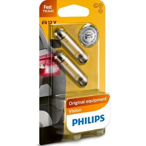 купить Автомобильная лампа Philips 12866B2 C10W 12V 10W SV8.5 T10,5X42 Blister (2шт.) в Кишинёве 