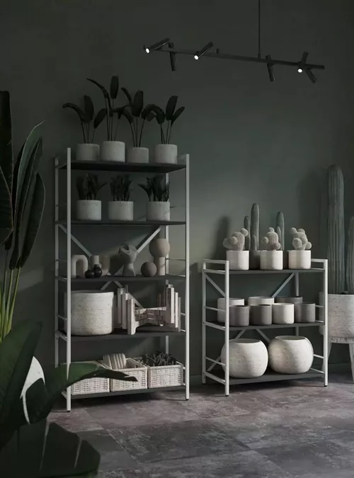 cumpără Raft de birou Nex Home Raft metalic Loft 1800x600x240mm, 6 polite PAL, White/ Anthracite în Chișinău 