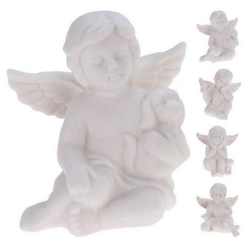 купить Новогодний декор Promstore 12881 Статуэтка Ангел сидящий с животным 6cm, 4 дизайна, фарфор в Кишинёве 