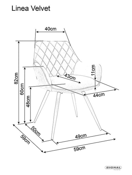 cumpără Scaun Signal Linea velvet czarny stelaz/bez bluvel 28 în Chișinău 