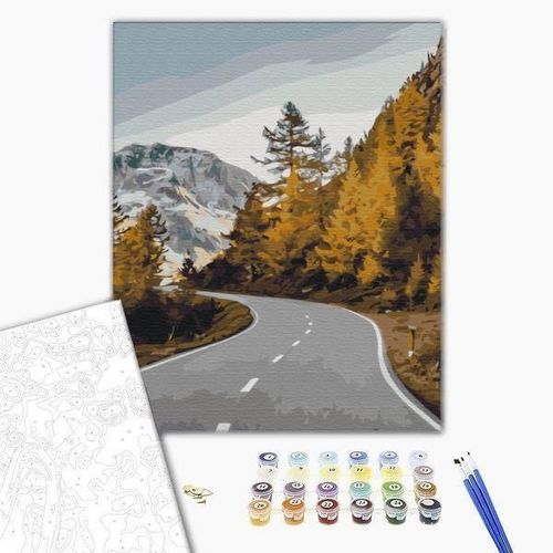 купить Картина по номерам BrushMe BS52373FC 40х50cm (fără cutie) Drum peisagistic в Кишинёве 