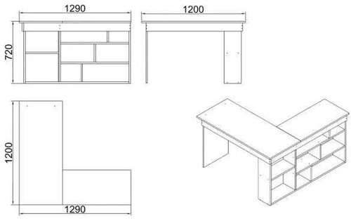 купить Офисный стол Trendy CT5-AA 129x72x120cm в Кишинёве 