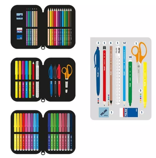 купить Школьный пенал Milan 081364FRS Penar Fingers (3 compart., echipat) в Кишинёве 