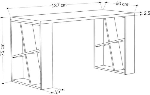 cumpără Masă de birou Trendy Miere, alb, stejar 140x75x60cm în Chișinău 