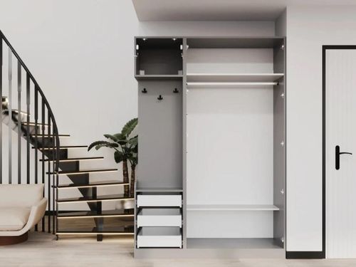 купить Мебель для прихожей Bayro Serenity 1500x2200x518 de colț stâng gri asfalt cu 3 sertare в Кишинёве 