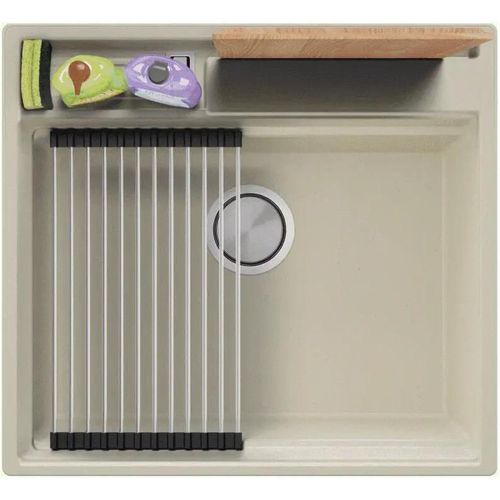 купить Мойка кухонная Primagran Oslo 60 Pocket Multilevel Beige + accesorii 530x580 MOCKW в Кишинёве 