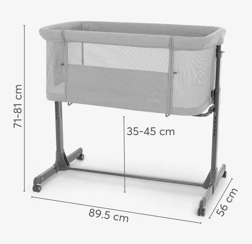 cumpără Țarc Kikka Boo 31003020093 Noah Light Grey, co-sleeper în Chișinău 