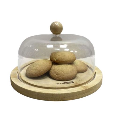 купить Поднос/столик кухонный EuroGold 7016102489 Platou din bambus cu capac din plastic, 20x20x9.5cm в Кишинёве 