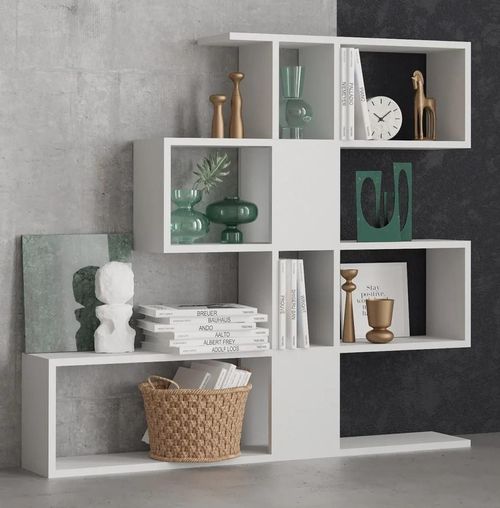 cumpără Raft de birou Trendy Karlin, Alb 120x109x20cm, raft de carti în Chișinău 