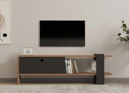 купить Тумба напольная для TV Hanah Home Тумба под ТВ Hanah Home Ova Oak Anthracite в Кишинёве 