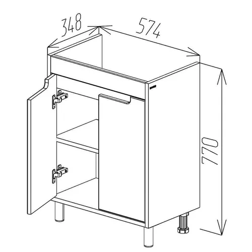 cumpără Dulap pentru lavoar Bayro Venus под умыв. Neon 600 бетон чикаго тёмный în Chișinău 