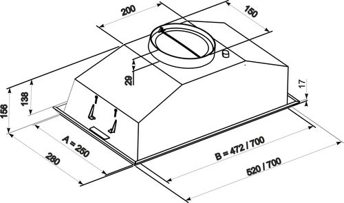 купить Вытяжка Tornado MODUL 700(52) LED в Кишинёве 