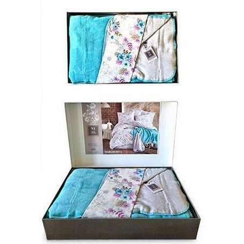 cumpără Textile de casă Promstore 46149.3 Margherita 2сп х/б одеяло, прост, 2нав, сер/г în Chișinău 