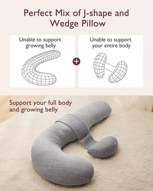 купить Подушка для мам Momcozy PP006-GR00NB-C Perna pentru maternitate in forma F Air Layer Grey в Кишинёве 