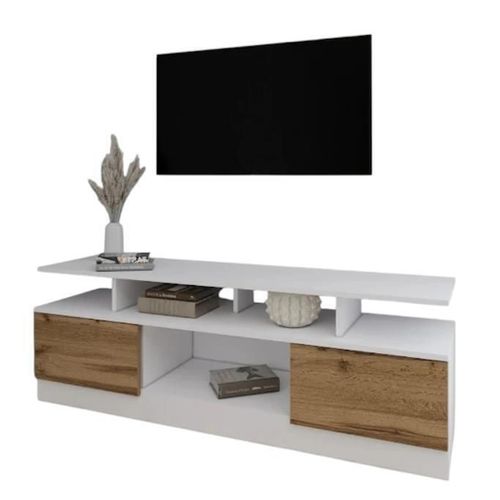 cumpără Comodă TV Smartex (16524) Т9 160cm TV Alb+Stejar inchis în Chișinău 