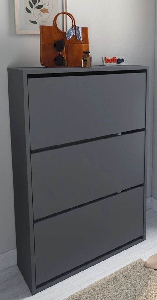 купить Полка для обуви Nex Home Полка для обуви, 3 отделения, 74x24x111 см, Антрацит (18-03-08) в Кишинёве 