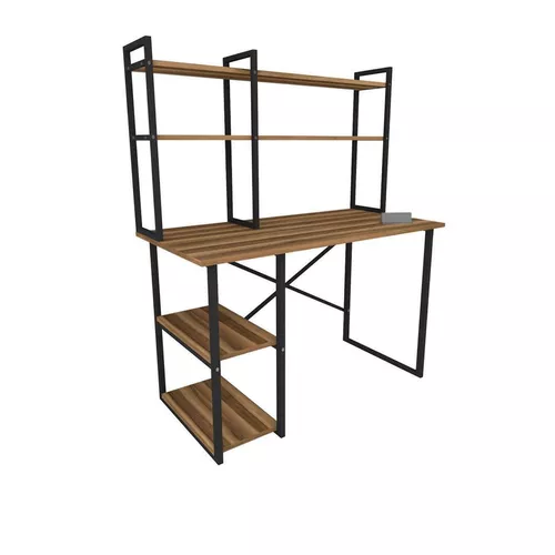 купить Офисный стол Fabulous Walnut/Black с надставкой в Кишинёве 