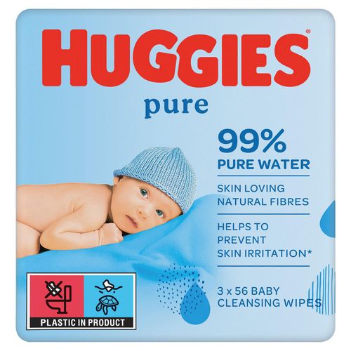 Влажные салфетки Huggies Pure 3 x 56 шт 