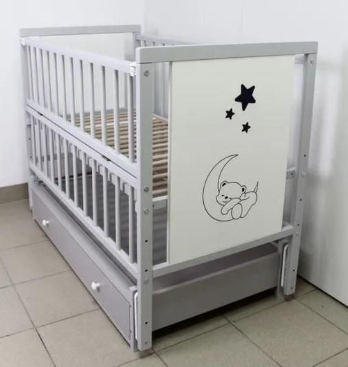 cumpără Pătuț Kuzya Urs cu sertar (gri) în Chișinău 